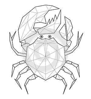 Crab - low polygon illustration