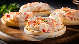 Crab melts English muffin features succulent crabmeat mixed with creamy cheese, toasted on a muffin