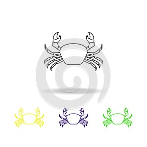 crab multicolored icons. Element of popular sea animals icon. Premium quality graphic design outline icon. Signs and symbols outli