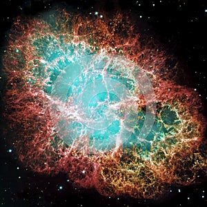 Crab nebula. Space background. Universe and outer space concept