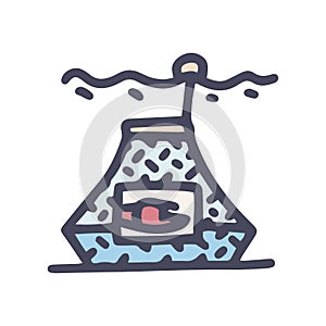 crab net color vector doodle simple icon