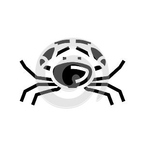 crab seafood glyph icon vector illustration