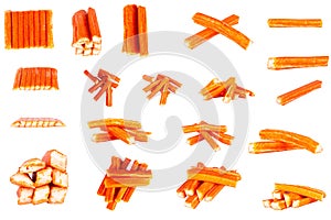 crab sticks isolated on white background