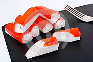 Crab Sticks Stuffed with Cream Cheese