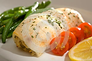 Crab Stuffed Flounder and Tomatoes