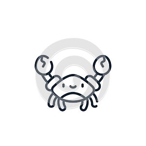 crab vector icon. crab editable stroke. crab linear symbol for use on web and mobile apps, logo, print media. Thin line