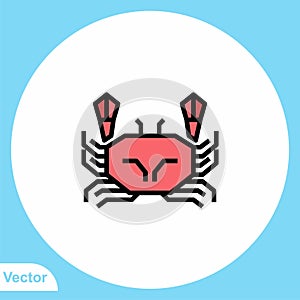 Crab vector icon sign symbol