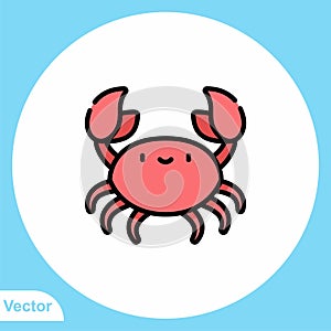 Crab vector icon sign symbol