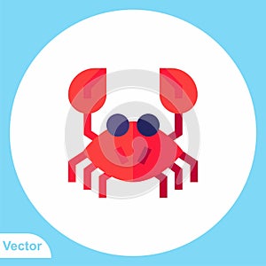 Crab vector icon sign symbol