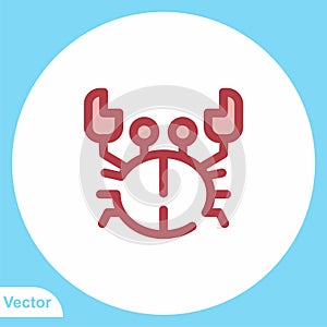 Crab vector icon sign symbol
