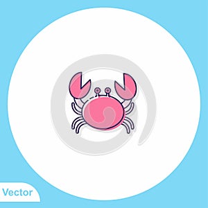 Crab vector icon sign symbol