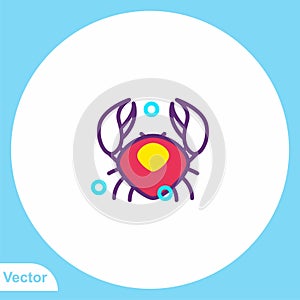 Crab vector icon sign symbol