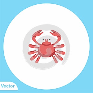 Crab vector icon sign symbol