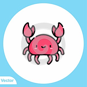 Crab vector icon sign symbol