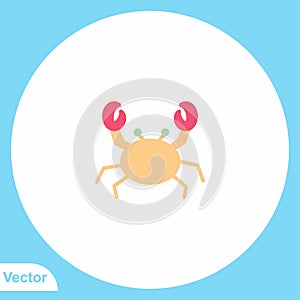 Crab vector icon sign symbol