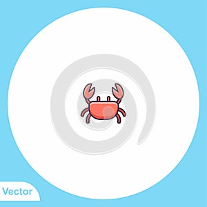 Crab vector icon sign symbol