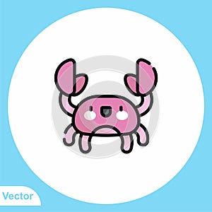 Crab vector icon sign symbol