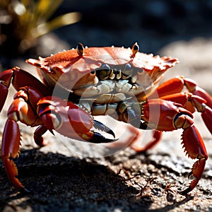 Crab wild animal living in nature, part of ecosystem