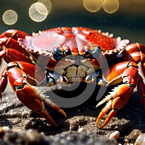Crab wild animal living in nature, part of ecosystem