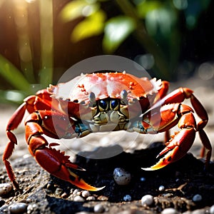 Crab wild animal living in nature, part of ecosystem