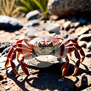 Crab wild animal living in nature, part of ecosystem