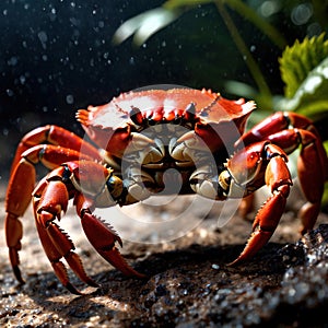 Crab wild animal living in nature, part of ecosystem