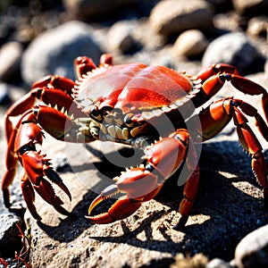 Crab wild animal living in nature, part of ecosystem