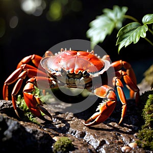 Crab wild animal living in nature, part of ecosystem