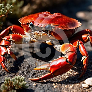 Crab wild animal living in nature, part of ecosystem