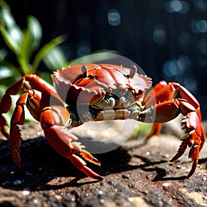 Crab wild animal living in nature, part of ecosystem