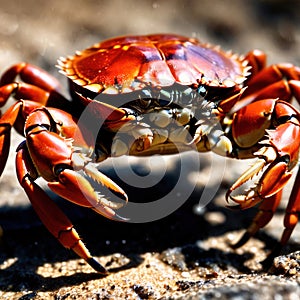 Crab wild animal living in nature, part of ecosystem