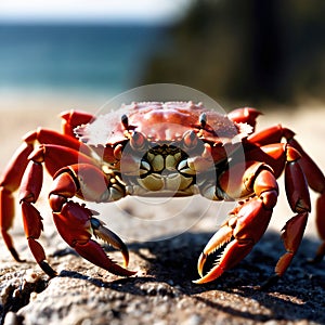 Crab wild animal living in nature, part of ecosystem