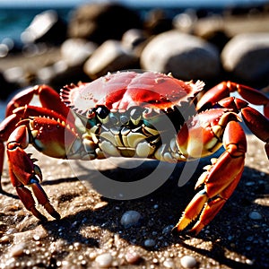 Crab wild animal living in nature, part of ecosystem