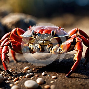 Crab wild animal living in nature, part of ecosystem