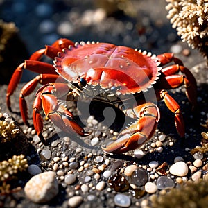 Crab wild animal living in nature, part of ecosystem