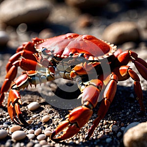 Crab wild animal living in nature, part of ecosystem