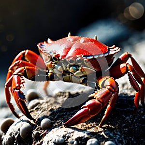 Crab wild animal living in nature, part of ecosystem