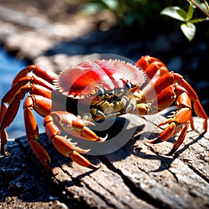 Crab wild animal living in nature, part of ecosystem