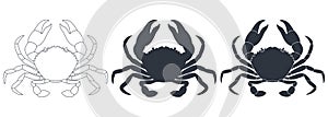 Crabs graphic icons set