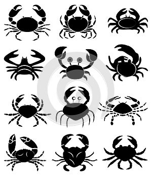 Crabs icons set