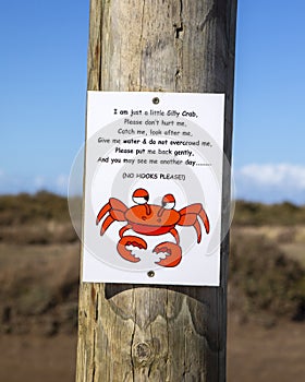 Crabs Sign in Blakeney, North Norfolk, UK