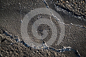 Crack asphalt road surface texture