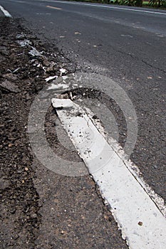 Crack of asphalt road