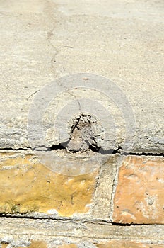 Crack in a building`s base due to subsidence