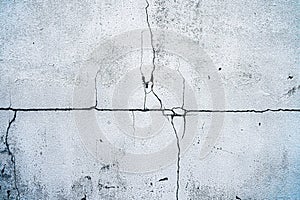 Crack cemant concrete wall, broken building surface texture background