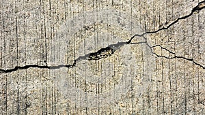 Crack concrete road texture.
