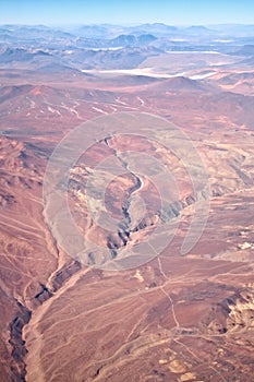 Crack in desert after earthquake