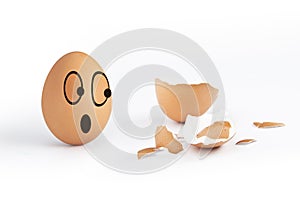 Crack Egg with funny Egg photo