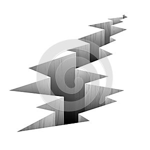 Crack fault line in ground vector illustration