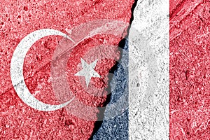 The crack between France and Turkish flags. The concept of sanctions, problems, severance of diplomatic relations and